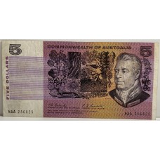 AUSTRALIA 1967 . FIVE 5 DOLLARS BANKNOTE . COOMBS/RANDALL . FIRST PREFIX NAA